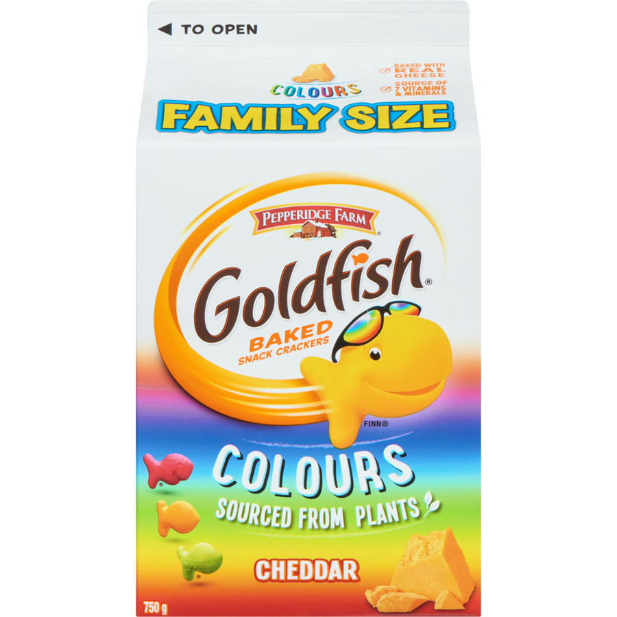 Goldfish Baked Snack Crackers Flavour Colours Cheddar (750g);T8xH4