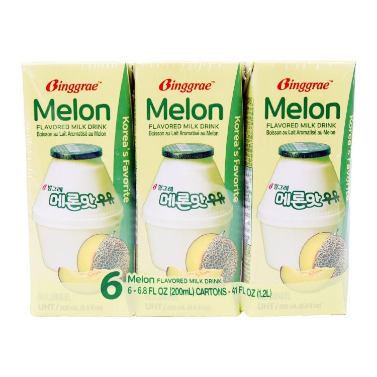 Binggrae melon flavored milk 6*200ml