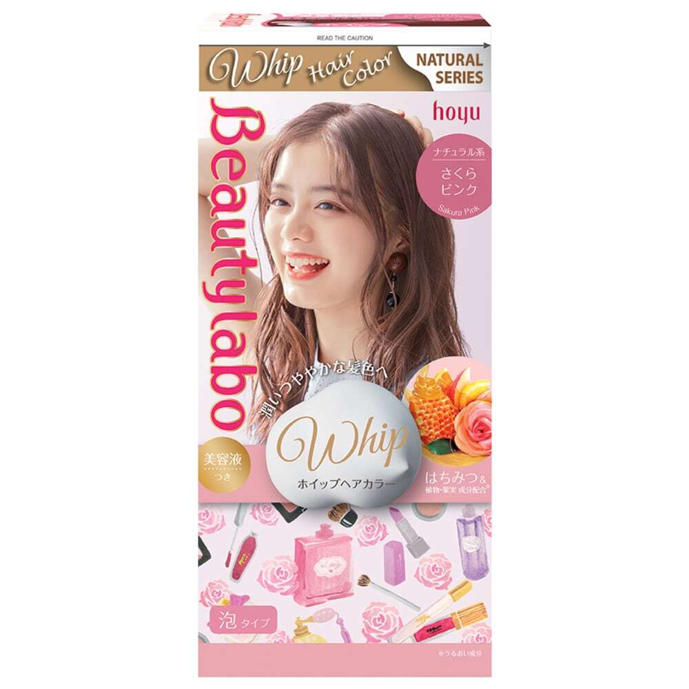 Hoyu Beautylabo Whip Shaker Cup Mousse Teinture Végétale pour Cheveux - Sakura Pink 