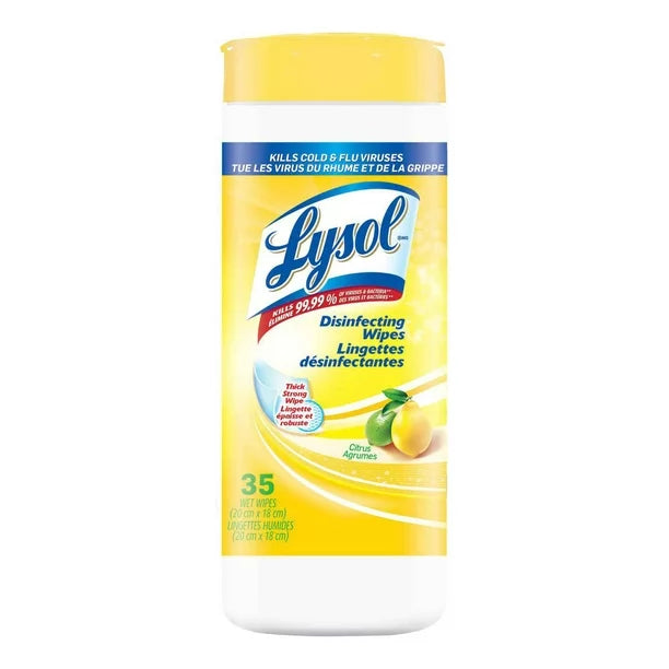 Lingettes désinfectantes Lysol au parfum d'agrumes, 35 unités