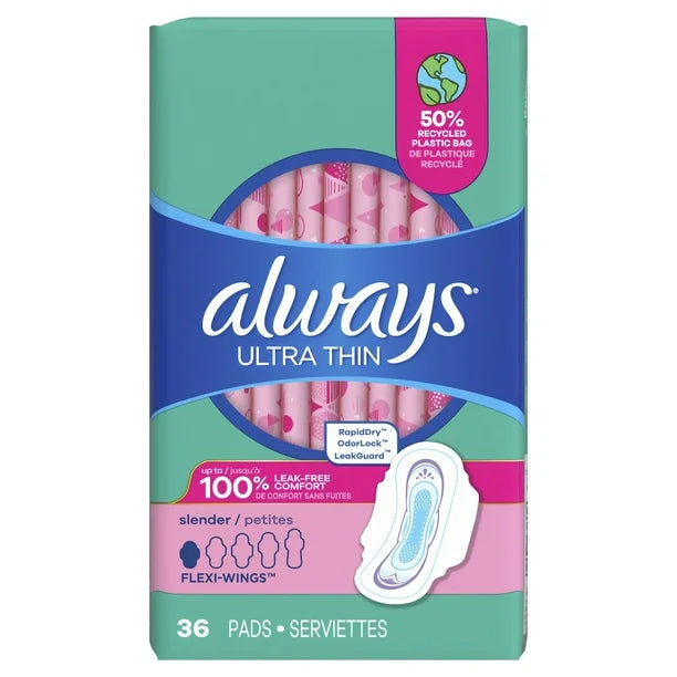 Serviettes hygiéniques Always Ultra Thin taille 1 Slender Flexi Wings (36 unités)