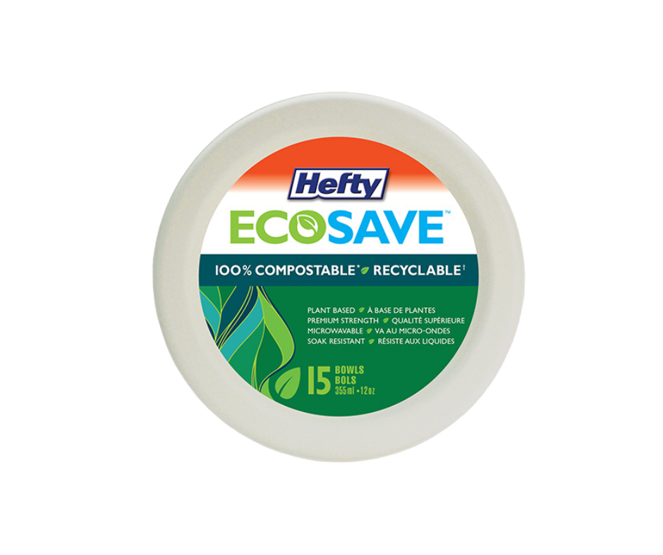 Hefty Ecosave Paper Plates Bowls (355ml)