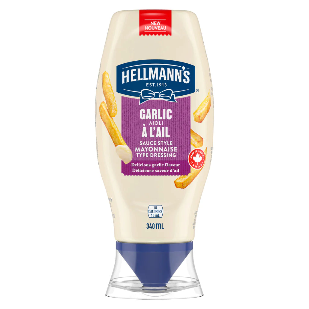 Hellmann's Garlic Sauce  Mayonnaise (340ml)
