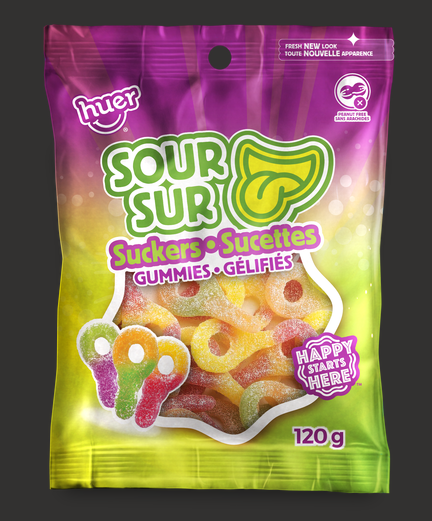 Huer Gummy Sour Suckers (120g)