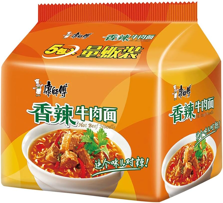 Kang Shi Fu Spicy Beef instant noodles 5 bags (455g)