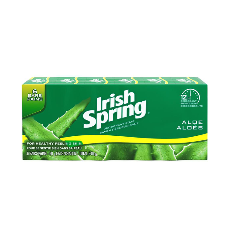 Irish Spring Aloe Deodorant Bar Soap 90g*6