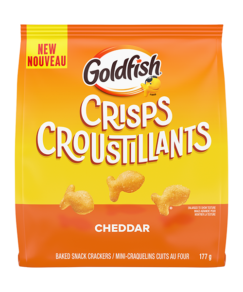 Craquelins cuits au four Goldfish Crisps au goût cheddar (177 g) ; T6 x H5