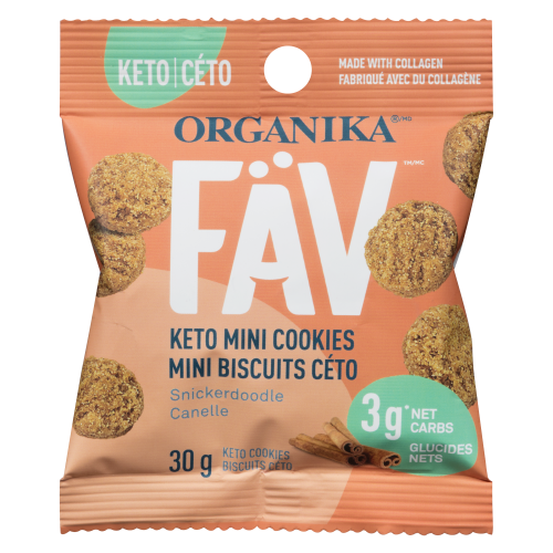 Mini biscuits cétogènes Fav d'Organika Snickerdoodle (12 sachets)