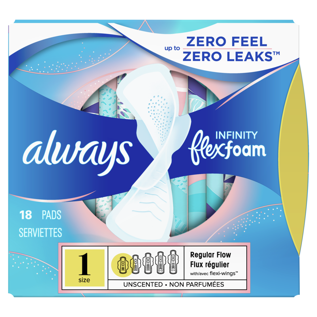 Always Infinity Flexfoam Regular Size 1 Unscented (18ct)