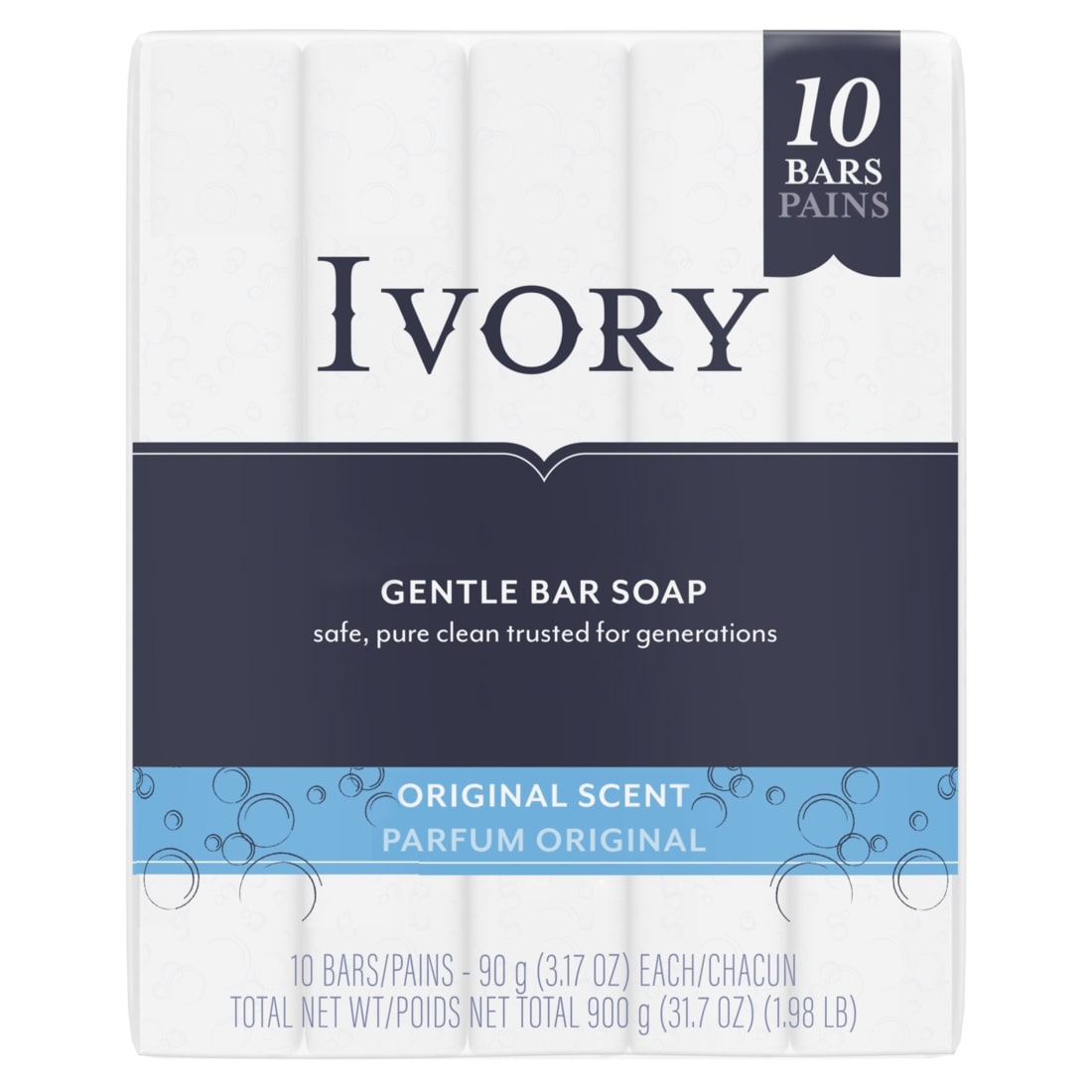 Ivory Gentle Bar Soap Original (10x90g)