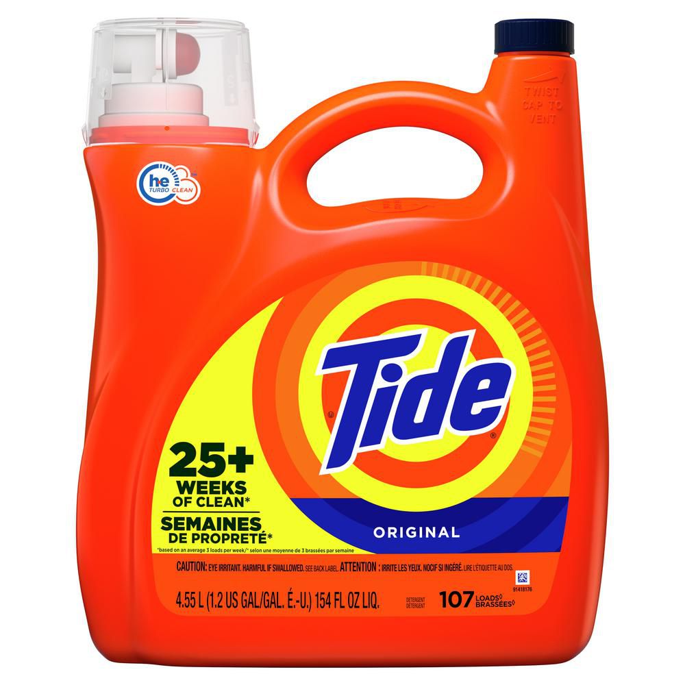 Tide Liquid Laundry Detergent Original High Efficiency 107 Loads (4.55L)
