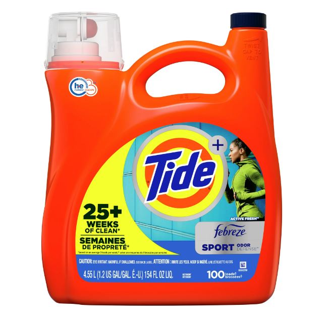 Tide Liquid Laundry Detergent Febreze Sport Odor Defence 100 Loads (4.55L)
