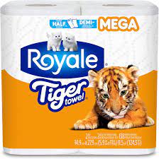 Royale Tiger Paper Towel 2Ply 50S Half Sheet (6Rolls)