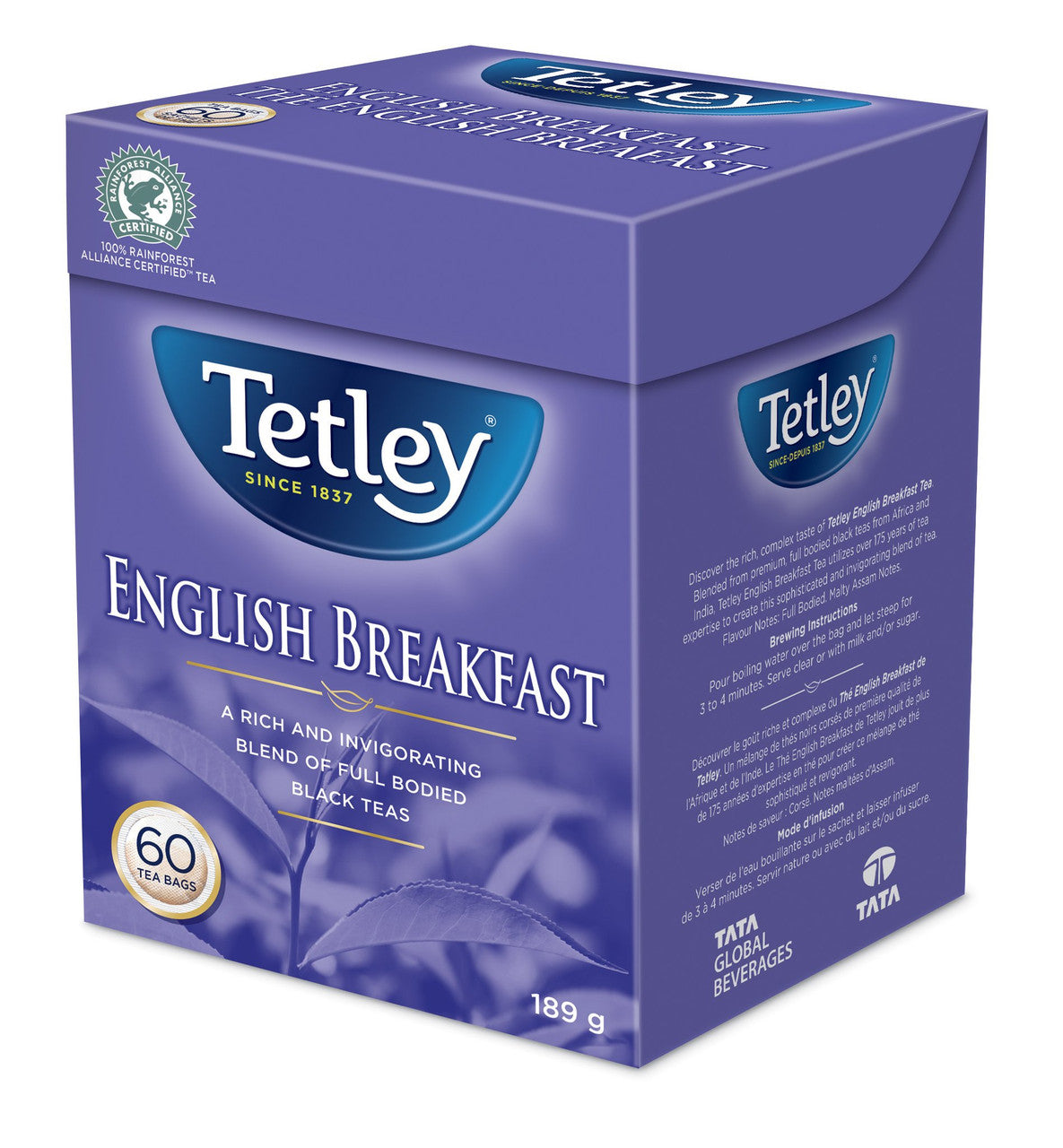 Tetley 橙皮白毫英式早餐 TBg 60 粒 (189 克)