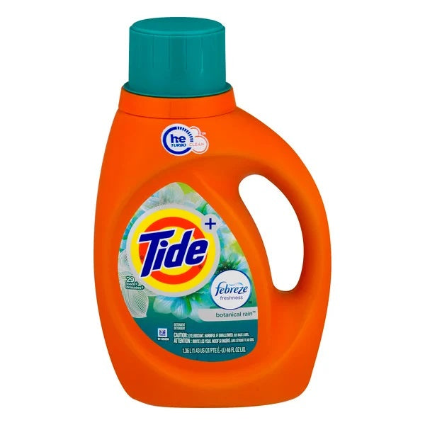 Tide Liquid Laundry Detergent High Efficiency Febreze Botanical Rain 29 Load (1.36L)