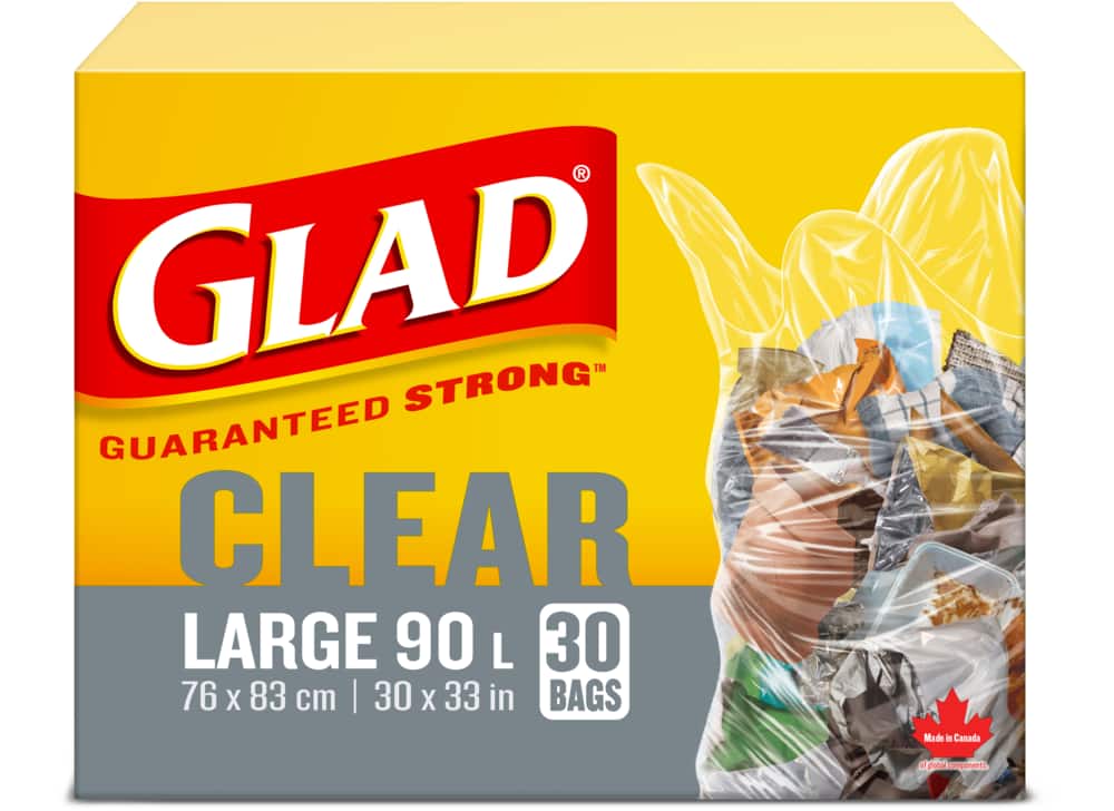 Glad Clear Easy-Tie Large Garbage 90L (30's)