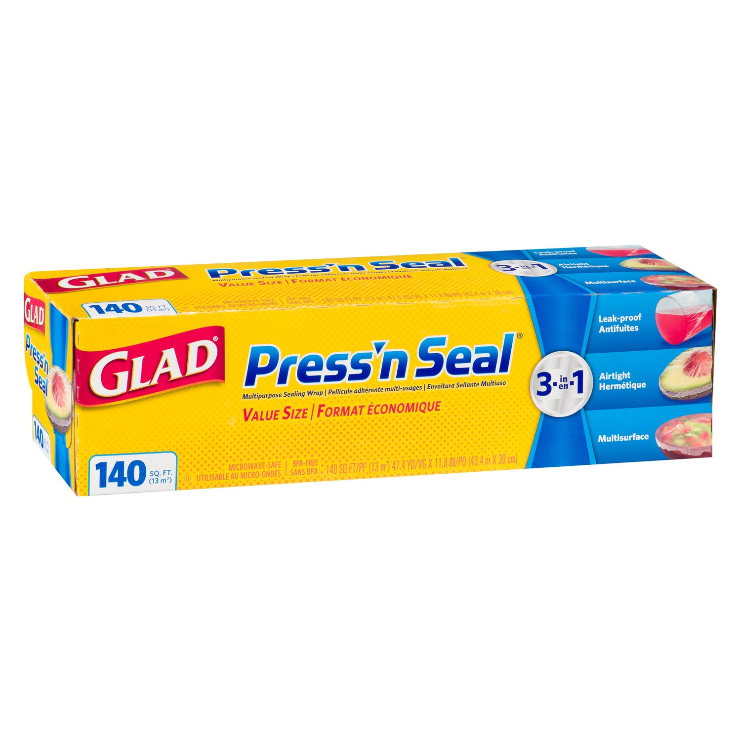 Glad Press'n Seal Plastic Wrap 43.4mx30cm(140SQFT)