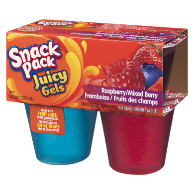 Hunt's Raspberry Mix Berry Juicy Gels Snack Pk (4's)