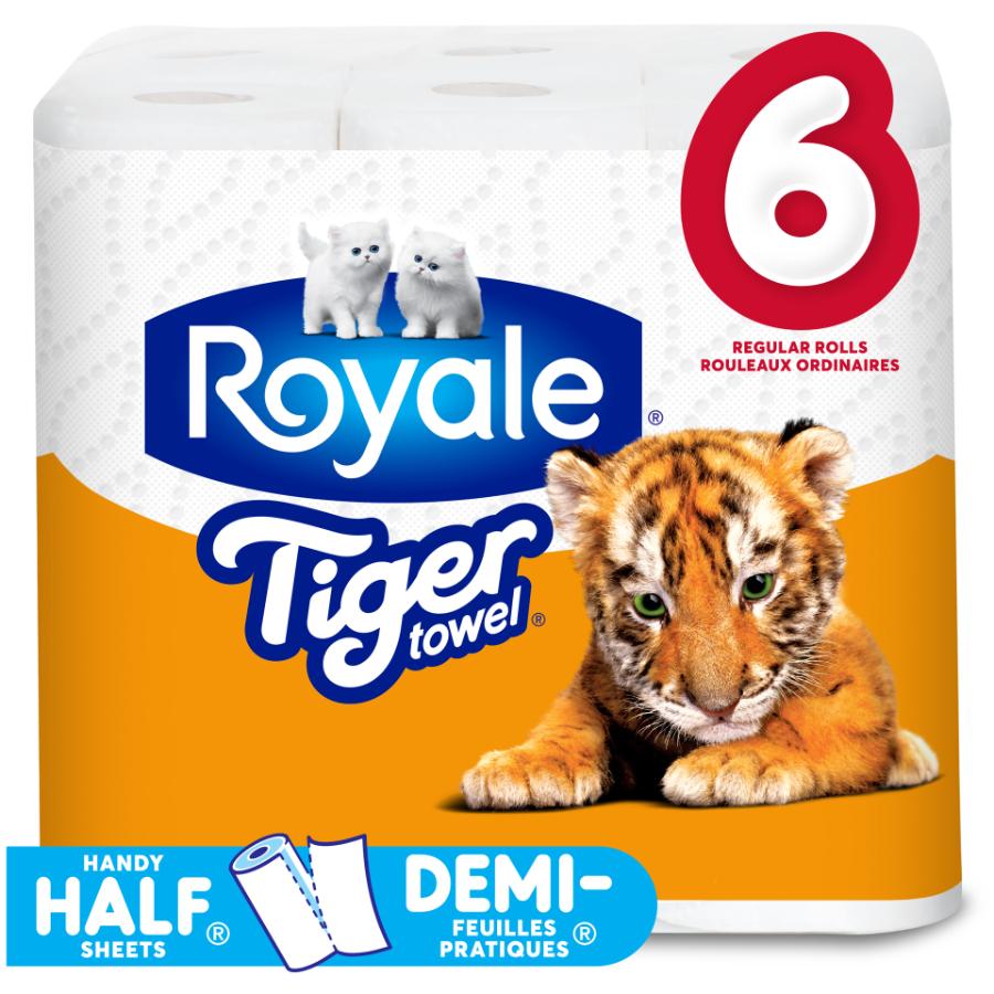 Royale Tiger Paper Towels 2Ply 55S Half Sheet (6Rolls)